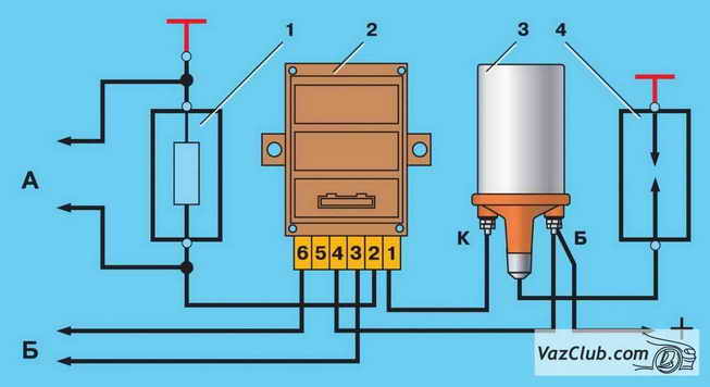 схема для проверки коммутатора системы зажигания ваз 2107, ваз 2105, ваз 2104