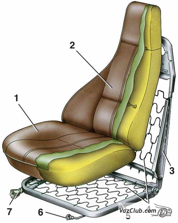Снятие передних сидений ВАЗ 2107