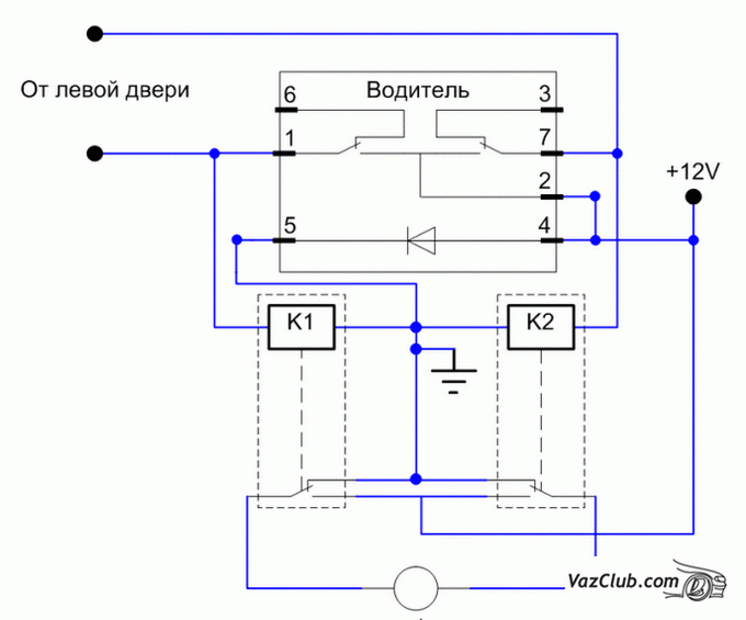стеклоподъемник и схема подключения пассажирской двери