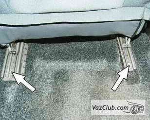 Снятие переднего сиденья и салазок Ваз-2109