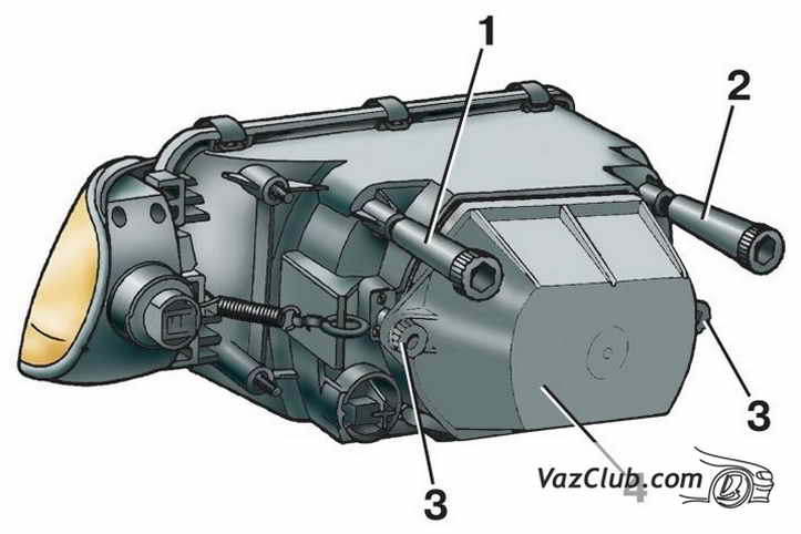 Электрокорректор фар для ВАЗ обеспечивает несколько важных функций: